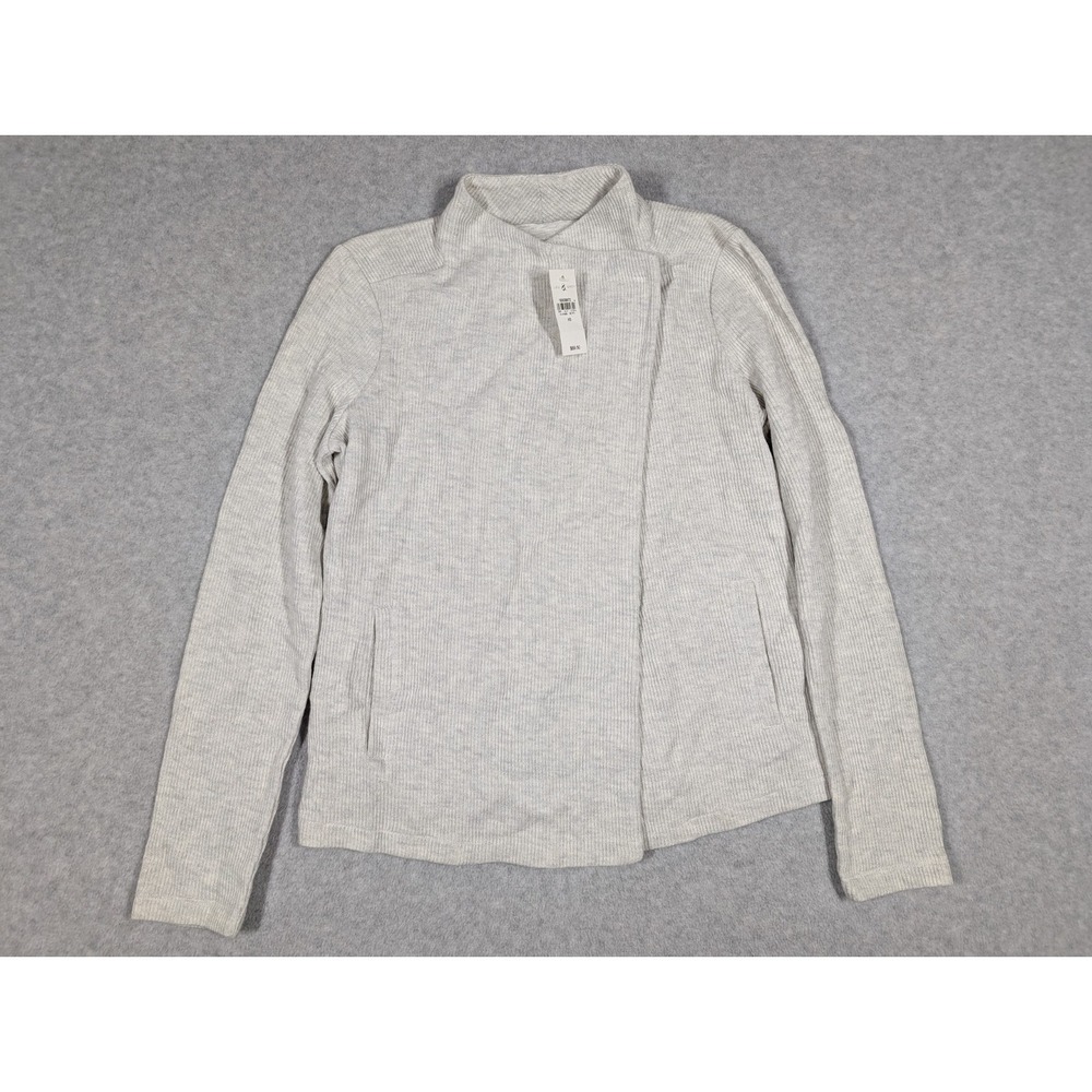 Lou Grey Women Sweater XS NWT Ribbed Knit Mock Neck Heather Gray
